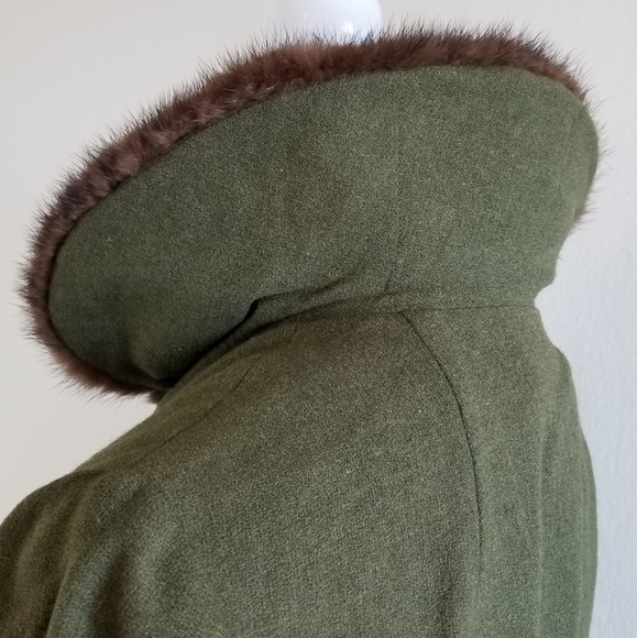 VTG 50s Branell Mink Collar Cropped Suit Jacket - Picture 9 of 16